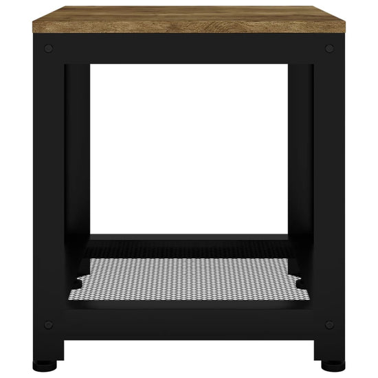 Bijzettafel 40x40x45 cm MDF en ijzer donkerbruin en zwart MeubelReus