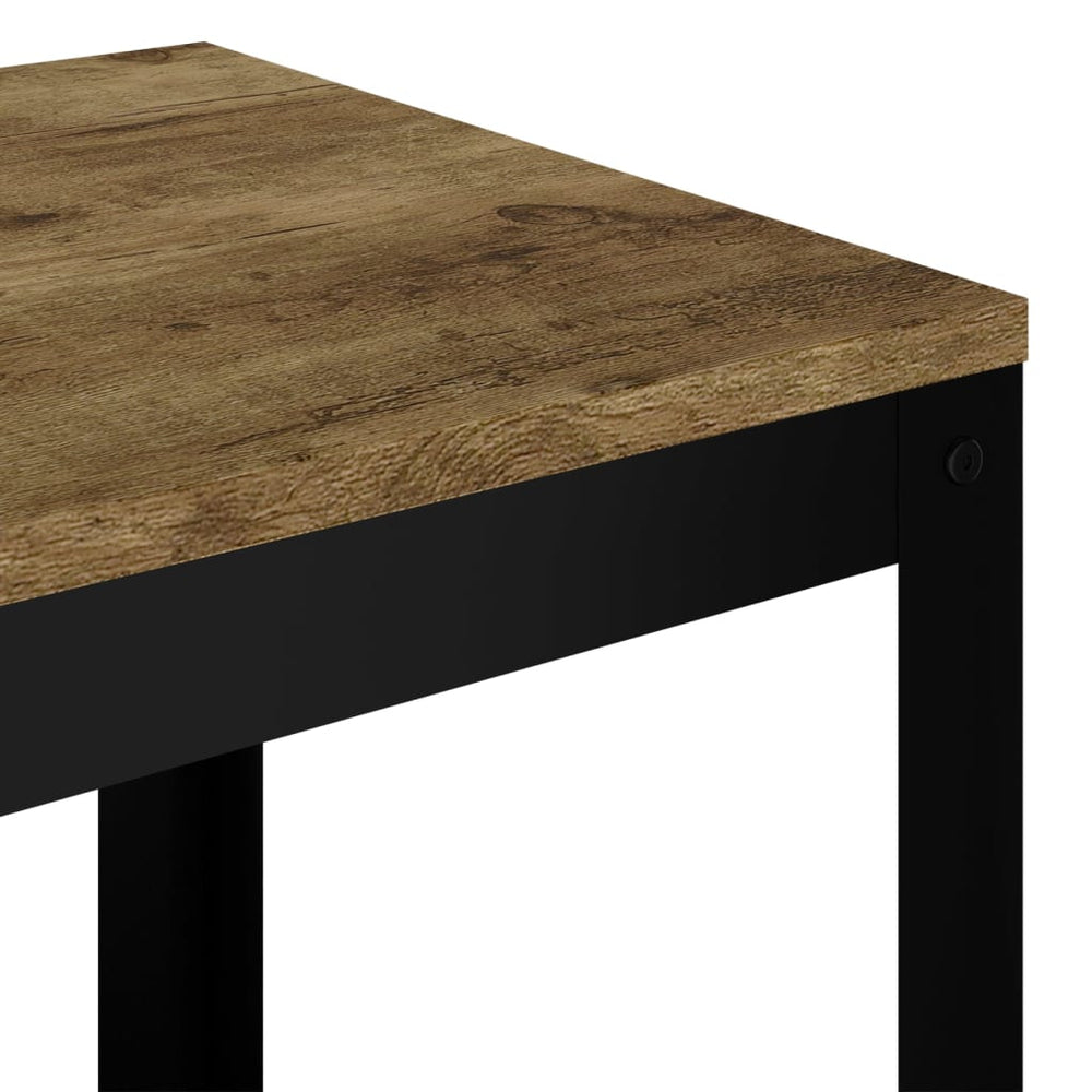 Bijzettafel 40x40x45 cm MDF en ijzer donkerbruin en zwart MeubelReus