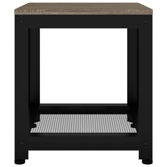 Bijzettafel 40x40x45 cm MDF en ijzer grijs en zwart MeubelReus