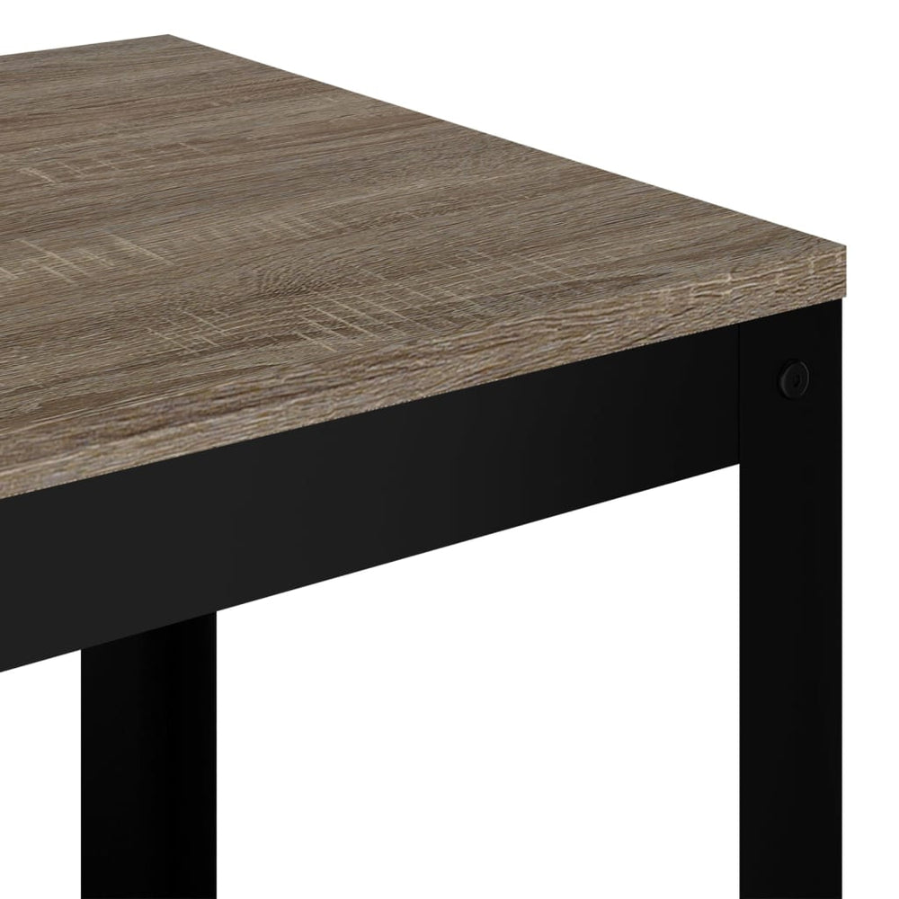 Bijzettafel 40x40x45 cm MDF en ijzer grijs en zwart MeubelReus