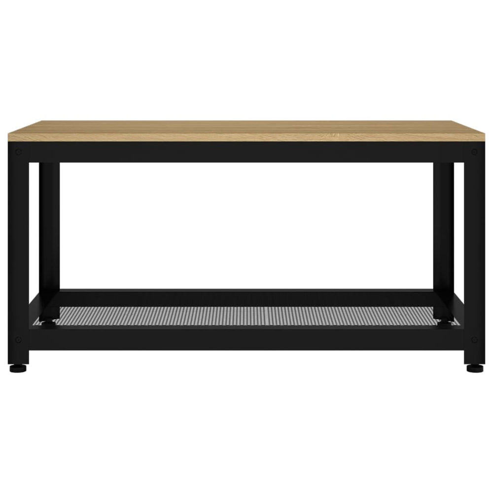 Salontafel 90x45x45 cm MDF en ijzer lichtbruin en zwart MeubelReus