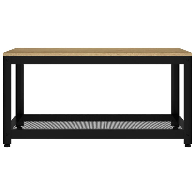 Salontafel 90x45x45 cm MDF en ijzer lichtbruin en zwart MeubelReus