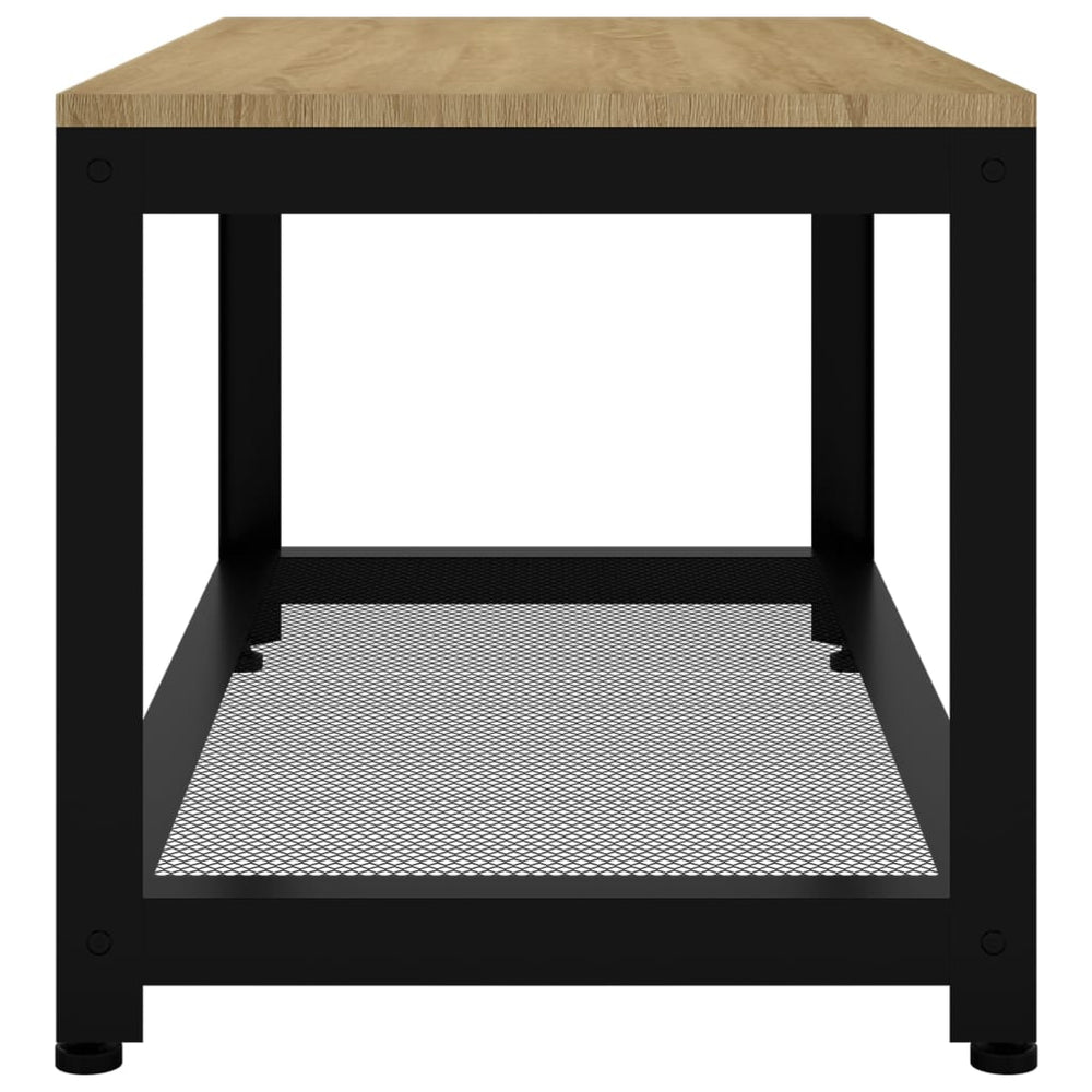 Salontafel 90x45x45 cm MDF en ijzer lichtbruin en zwart MeubelReus