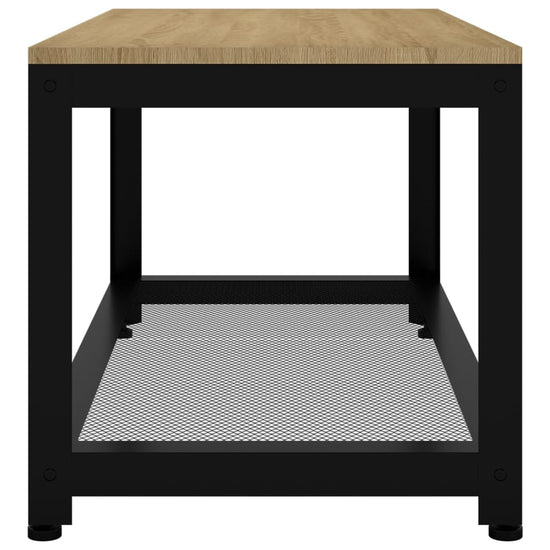 Salontafel 90x45x45 cm MDF en ijzer lichtbruin en zwart MeubelReus