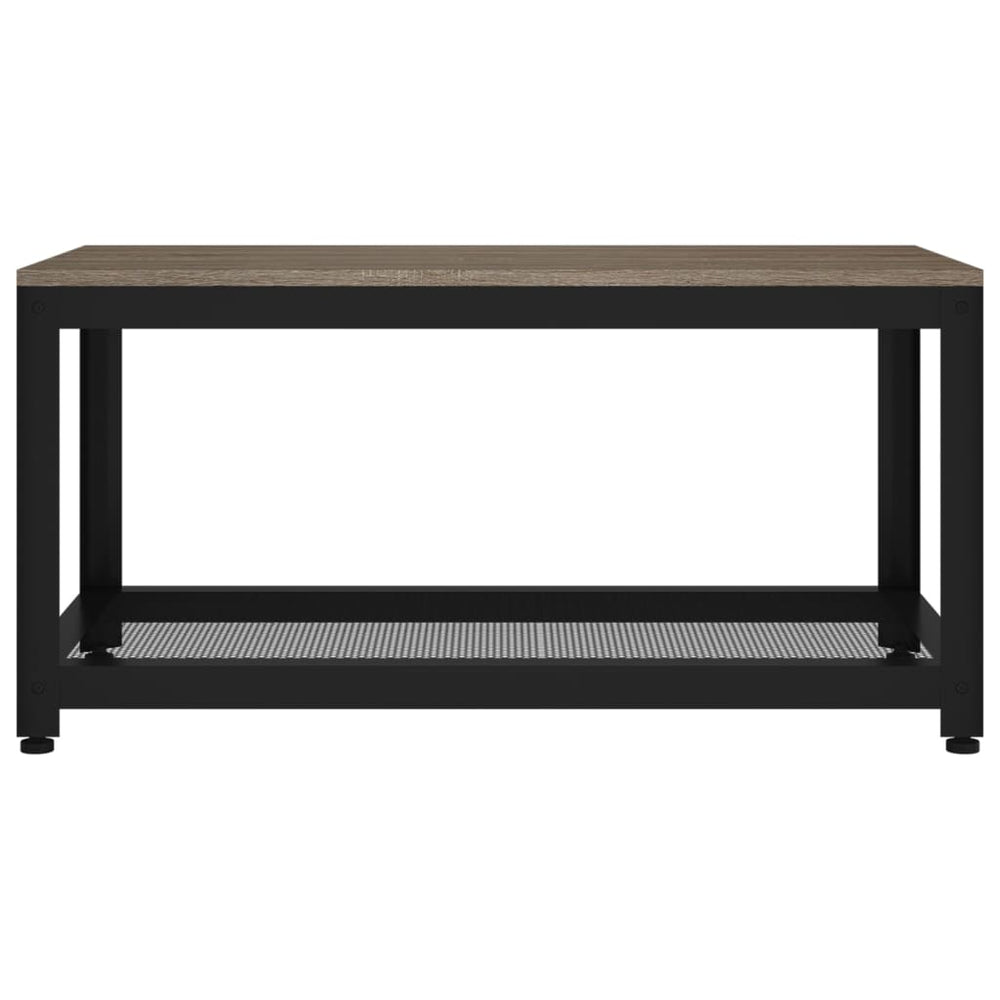 Salontafel 90x45x45 cm MDF en ijzer grijs en zwart MeubelReus
