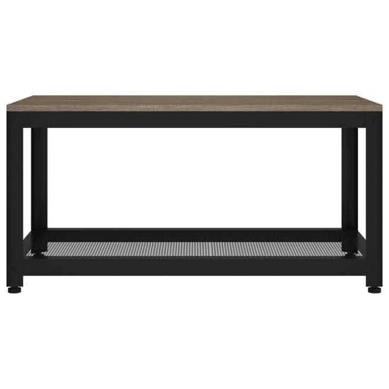 Salontafel 90x45x45 cm MDF en ijzer grijs en zwart MeubelReus