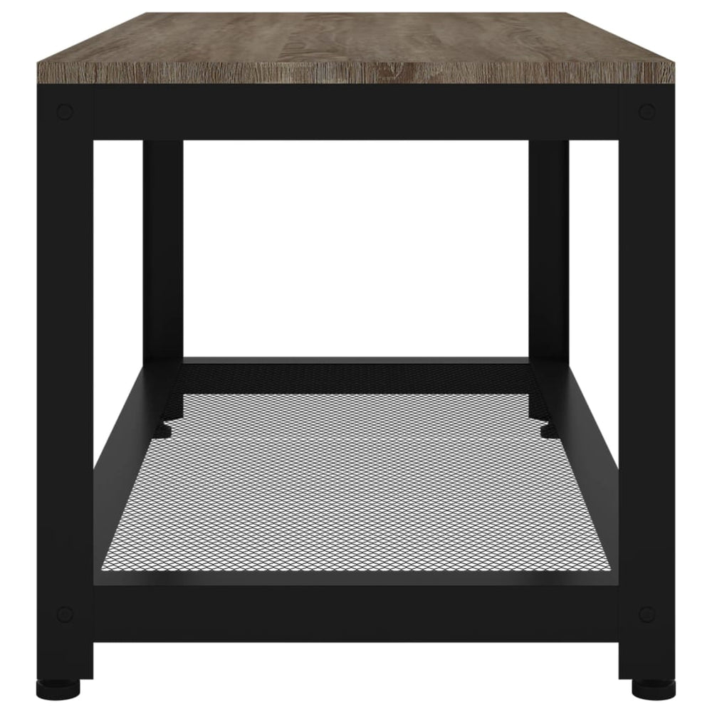 Salontafel 90x45x45 cm MDF en ijzer grijs en zwart MeubelReus