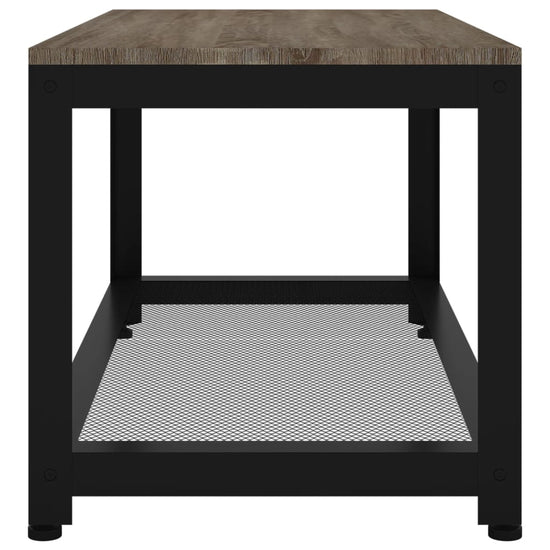 Salontafel 90x45x45 cm MDF en ijzer grijs en zwart MeubelReus