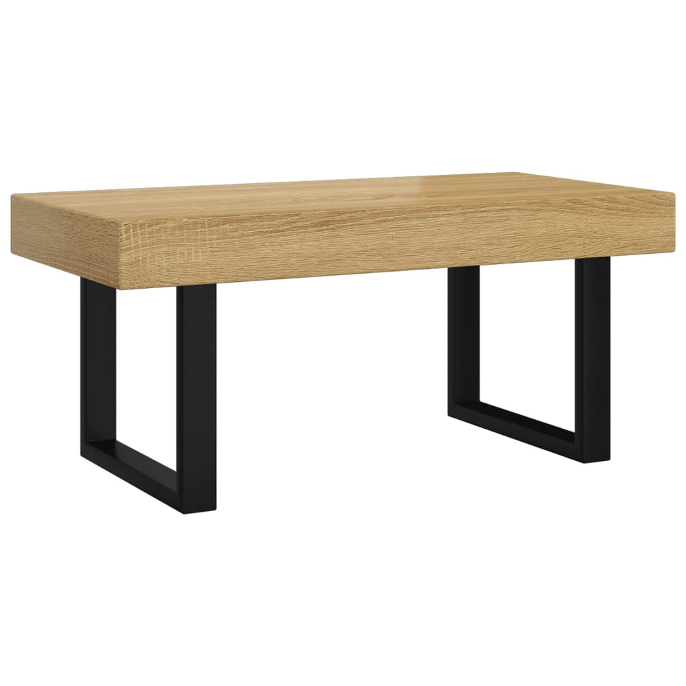 Salontafel 90x45x40 cm MDF en ijzer lichtbruin en zwart MeubelReus