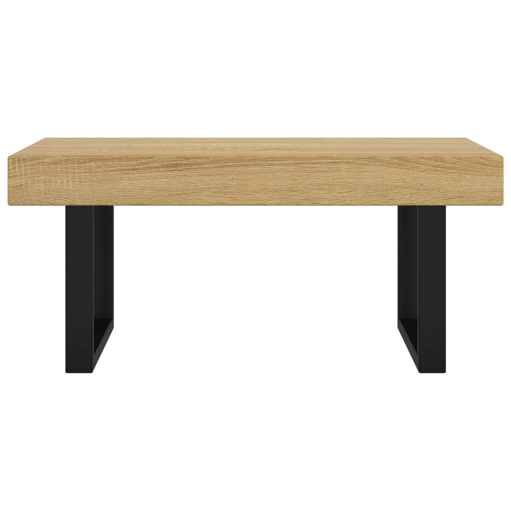 Salontafel 90x45x40 cm MDF en ijzer lichtbruin en zwart MeubelReus