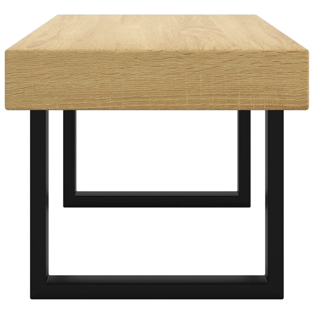 Salontafel 90x45x40 cm MDF en ijzer lichtbruin en zwart MeubelReus