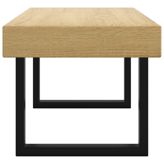 Salontafel 90x45x40 cm MDF en ijzer lichtbruin en zwart MeubelReus