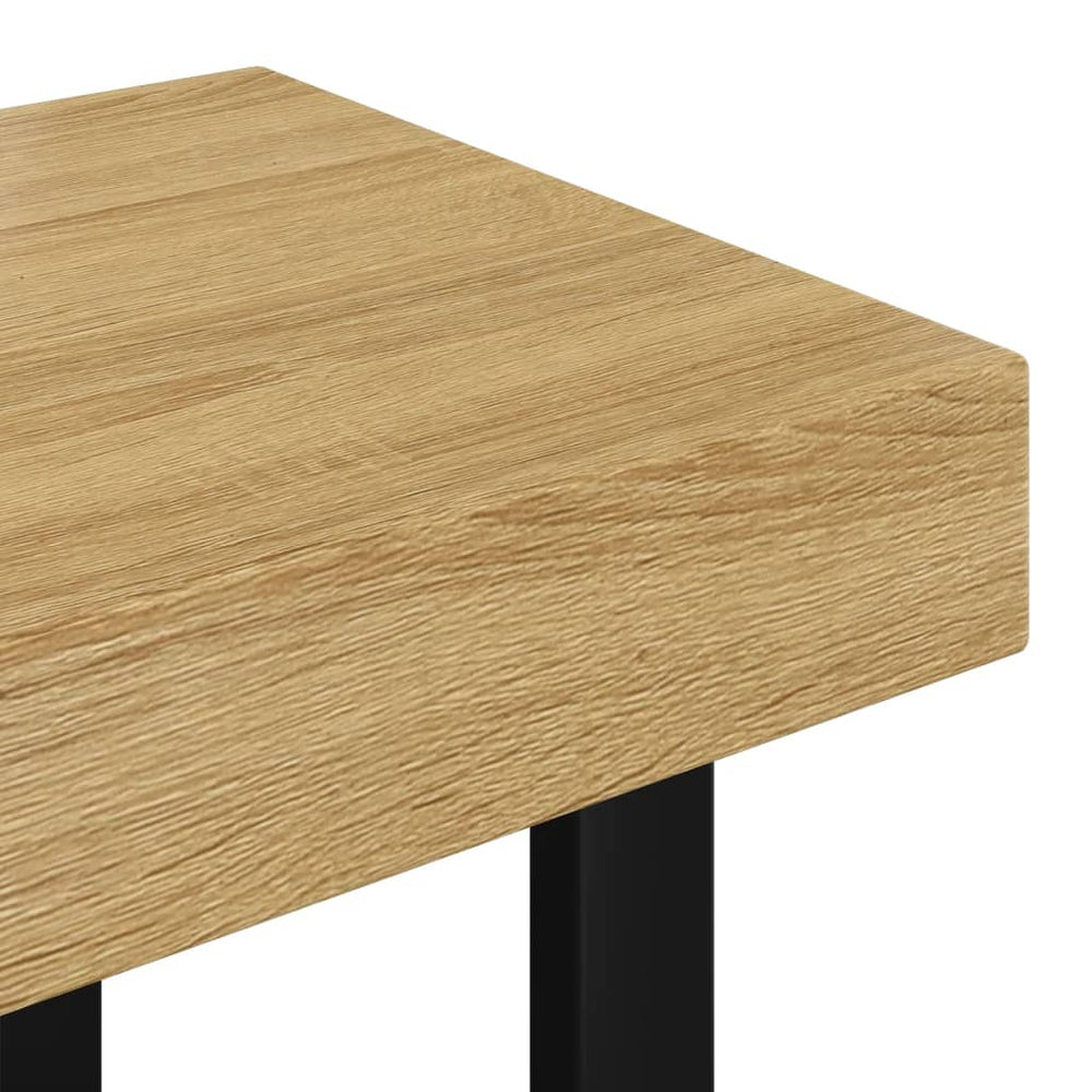Salontafel 90x45x40 cm MDF en ijzer lichtbruin en zwart MeubelReus