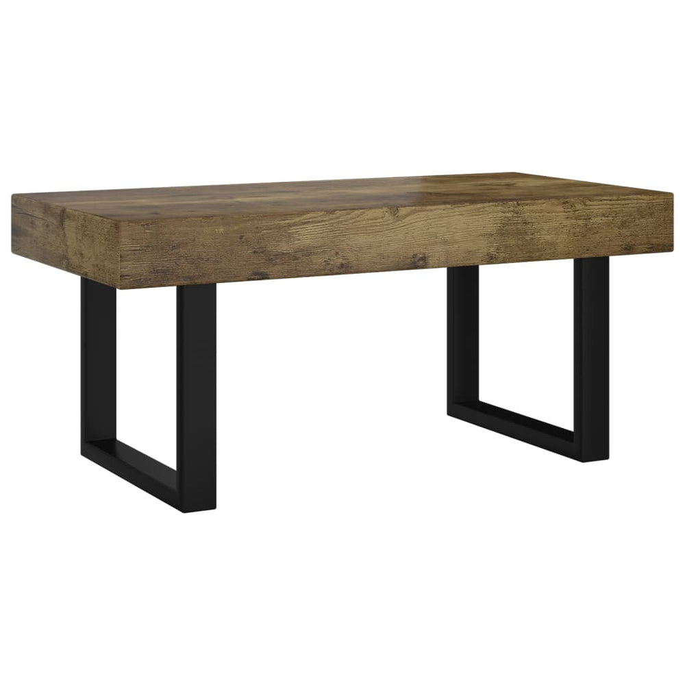 Salontafel 90x45x40 cm MDF en ijzer donkerbruin en zwart MeubelReus