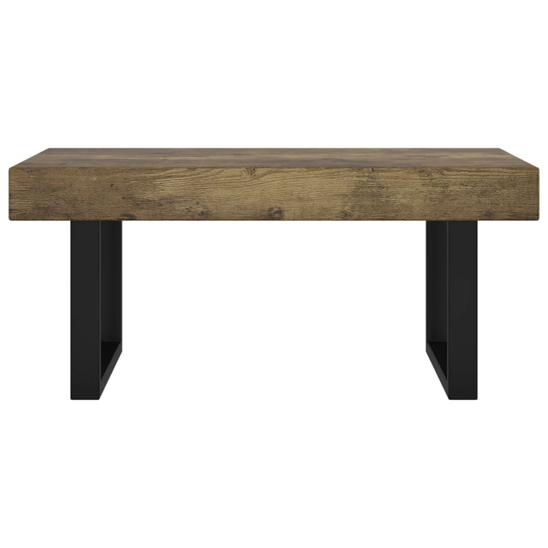 Salontafel 90x45x40 cm MDF en ijzer donkerbruin en zwart MeubelReus