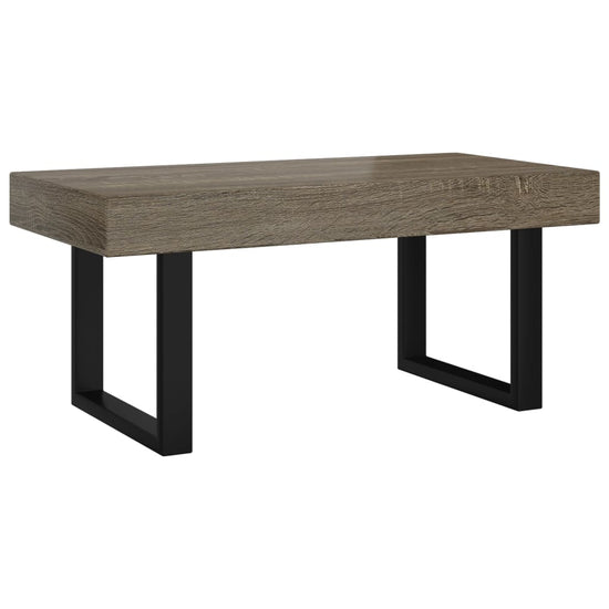Salontafel 90x45x40 cm MDF en ijzer grijs en zwart MeubelReus
