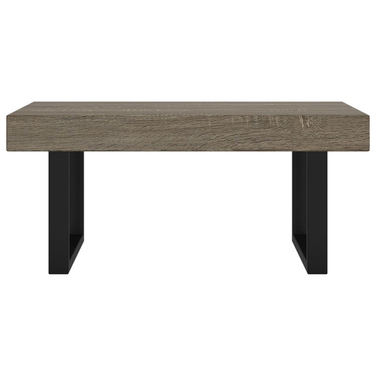 Salontafel 90x45x40 cm MDF en ijzer grijs en zwart MeubelReus