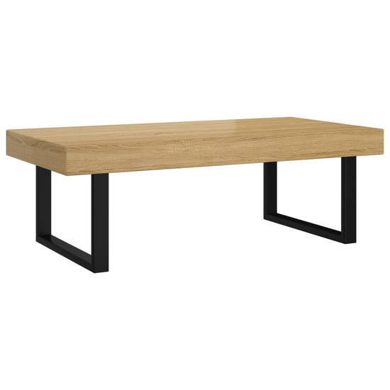 Salontafel 120x60x40 cm MDF en ijzer lichtbruin en zwart MeubelReus