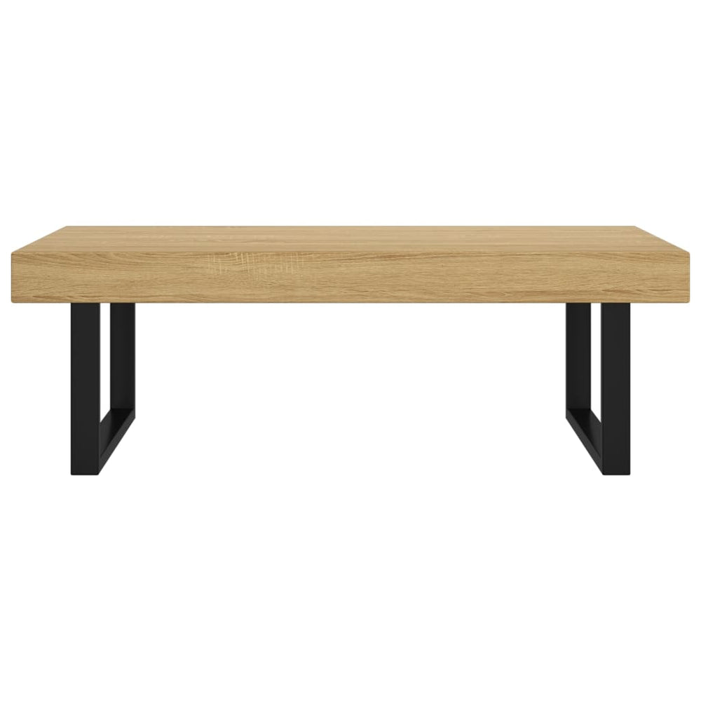 Salontafel 120x60x40 cm MDF en ijzer lichtbruin en zwart MeubelReus
