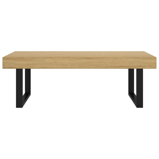 Salontafel 120x60x40 cm MDF en ijzer lichtbruin en zwart MeubelReus