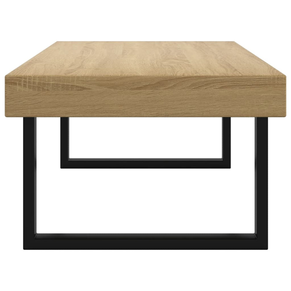 Salontafel 120x60x40 cm MDF en ijzer lichtbruin en zwart MeubelReus