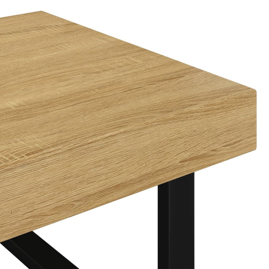 Salontafel 120x60x40 cm MDF en ijzer lichtbruin en zwart MeubelReus