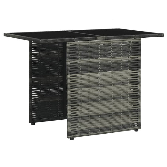 3-delige Bistroset met kussens poly rattan grijs MeubelReus