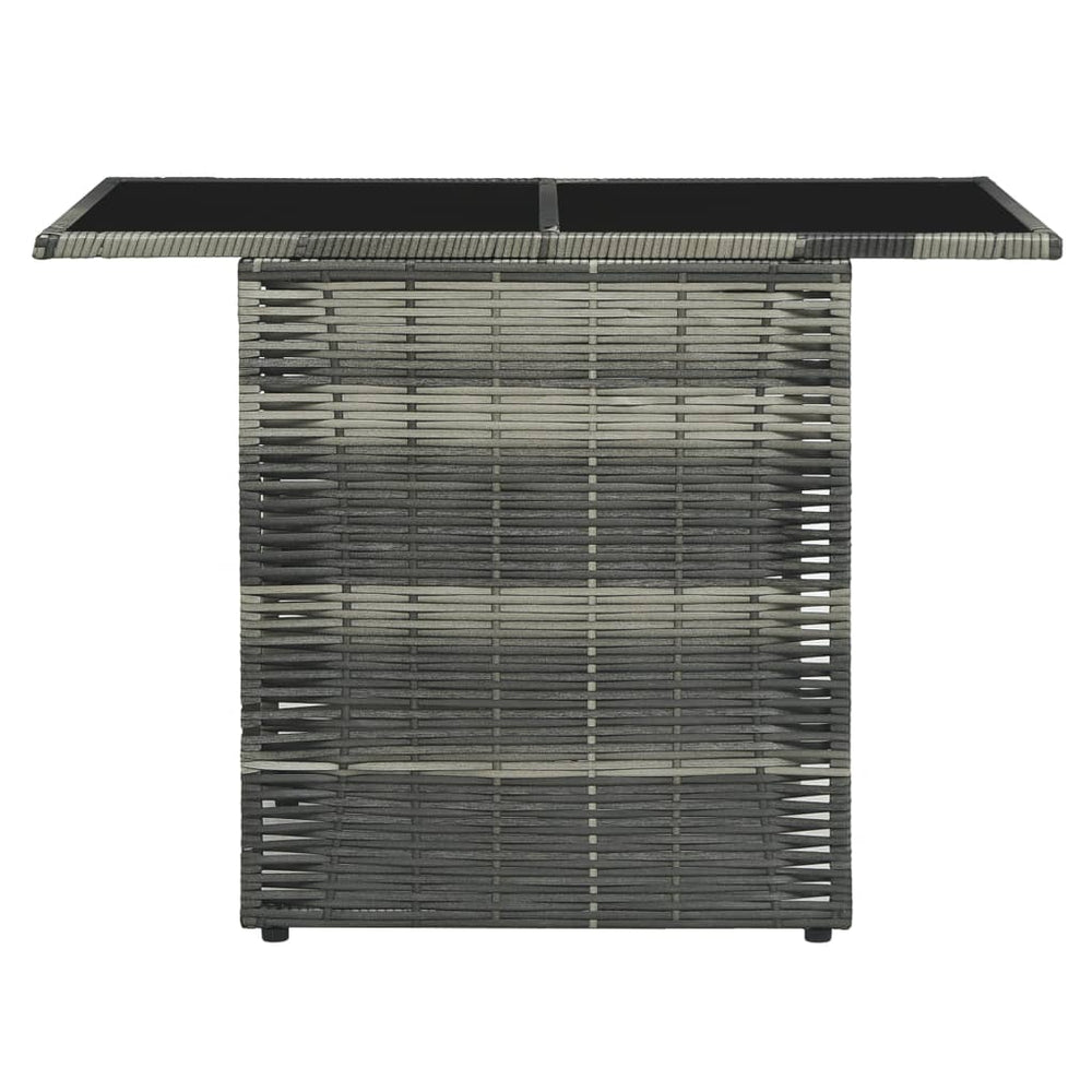 3-delige Bistroset met kussens poly rattan grijs MeubelReus