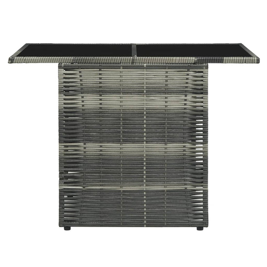 3-delige Bistroset met kussens poly rattan grijs MeubelReus