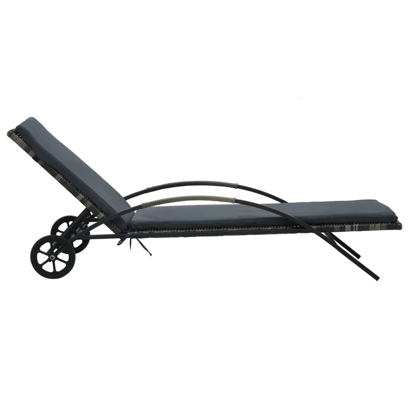 Ligbedden met tafel poly rattan antraciet MeubelReus