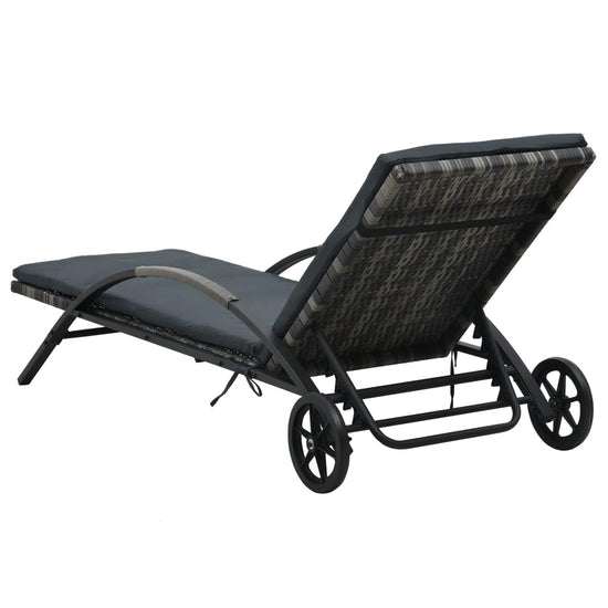 Ligbedden met tafel poly rattan antraciet MeubelReus
