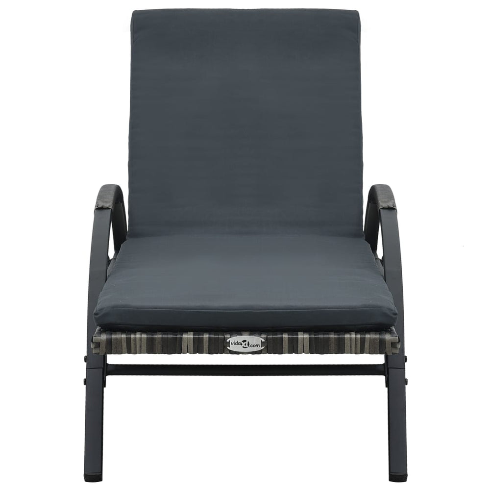 Ligbedden met tafel poly rattan antraciet MeubelReus