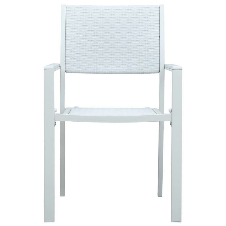 Tuinstoel 4 st rattan-look kunststof wit MeubelReus