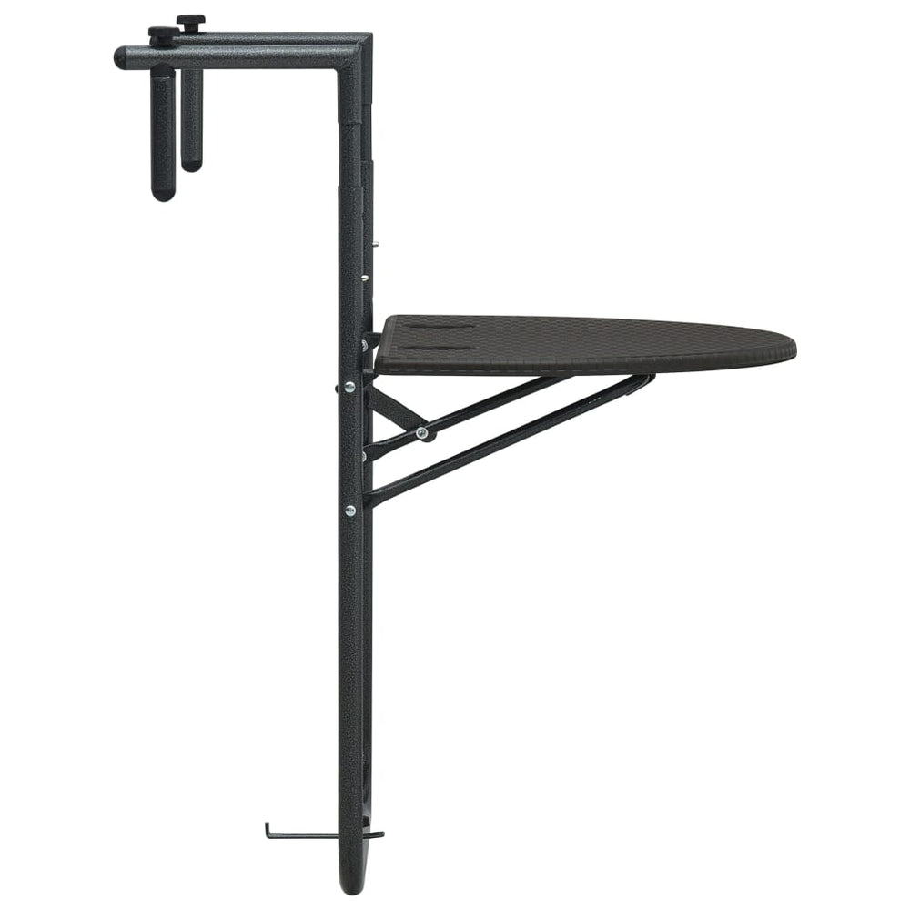 Balkontafel hangend 60x64x83,5 cm rattan-look kunststof bruin MeubelReus
