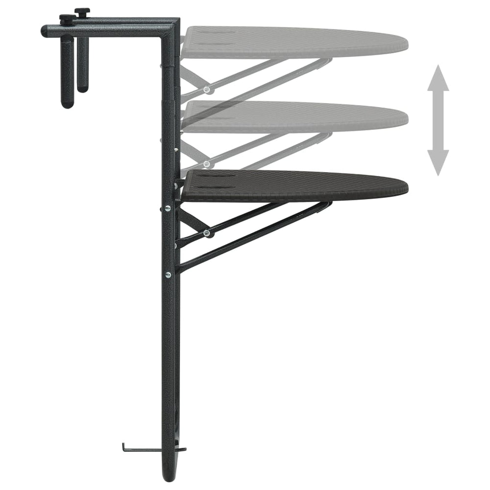 Balkontafel hangend 60x64x83,5 cm rattan-look kunststof bruin MeubelReus