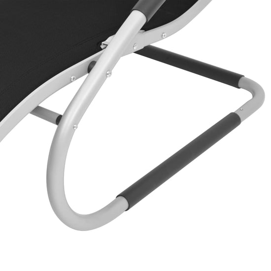 Ligbed met kussen aluminium en textileen zwart MeubelReus