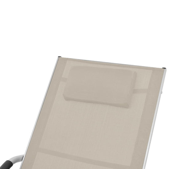 Ligbed met kussen aluminium en textileen crème MeubelReus