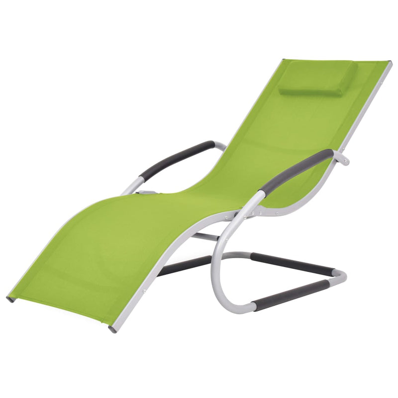 Ligbed met kussen aluminium en textileen groen MeubelReus