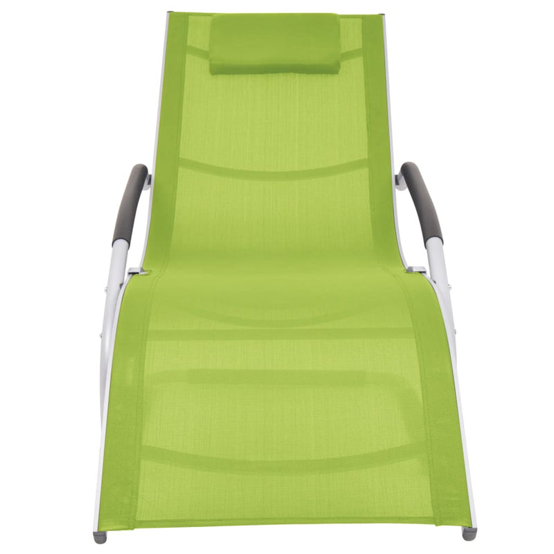 Ligbed met kussen aluminium en textileen groen MeubelReus
