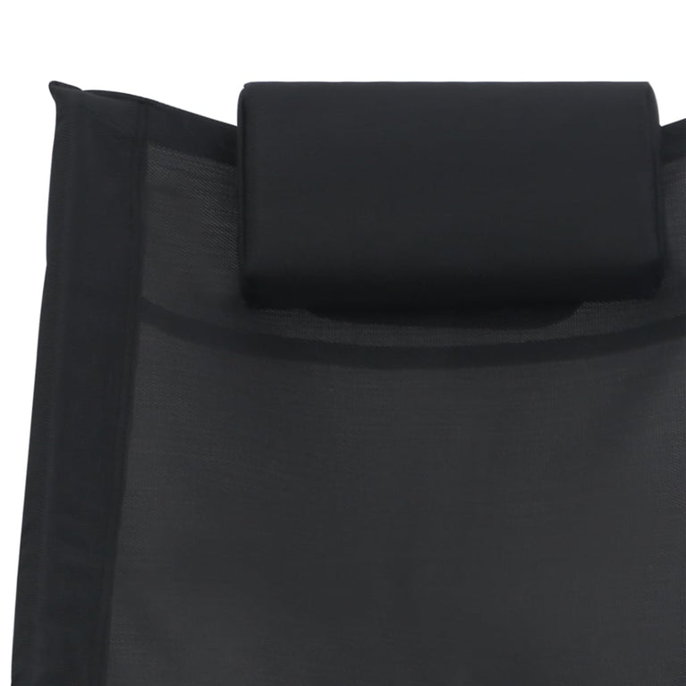 Ligbed met kussen textileen zwart MeubelReus