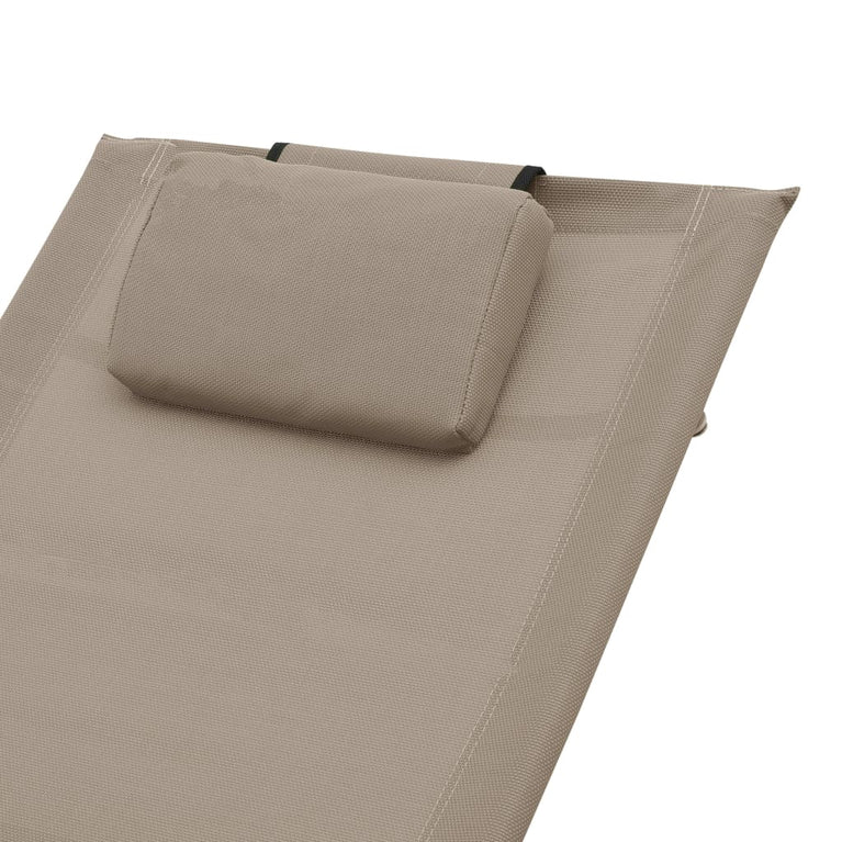 Ligbed met kussen textileen taupe MeubelReus