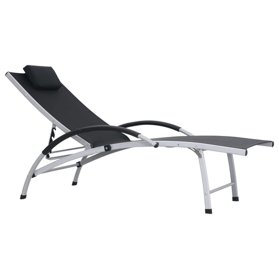 Ligbed aluminium textileen zwart MeubelReus