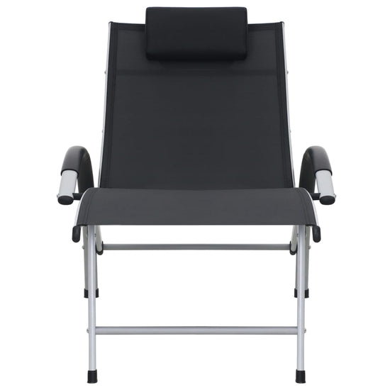 Ligbed aluminium textileen zwart MeubelReus