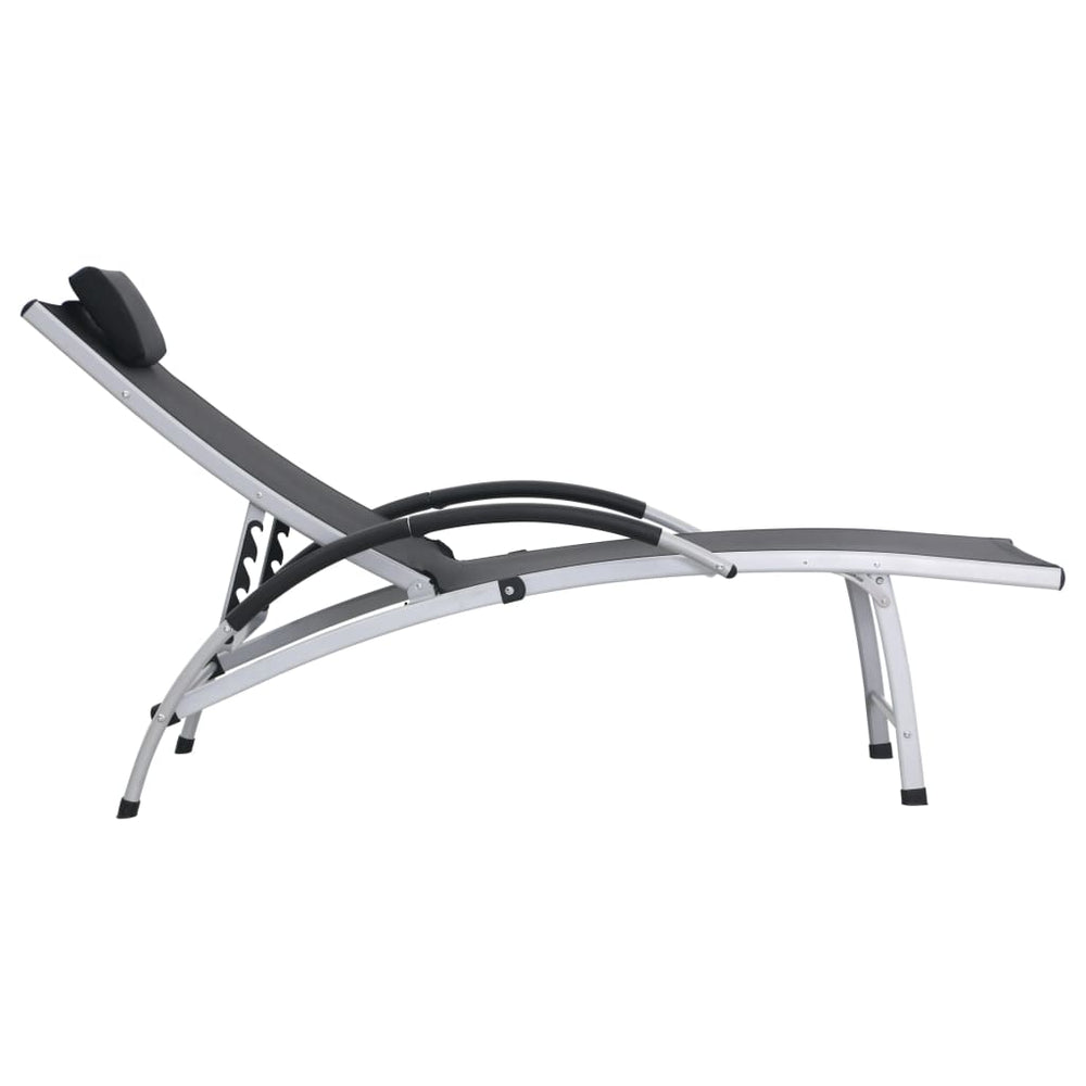 Ligbed aluminium textileen zwart MeubelReus