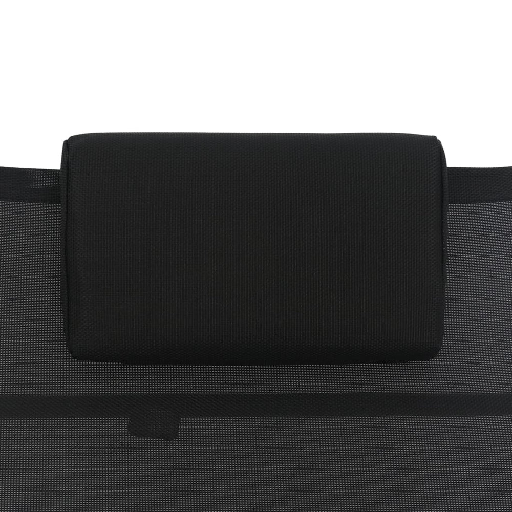 Ligbed aluminium textileen zwart MeubelReus