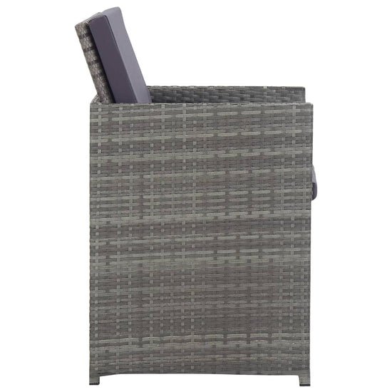 13-delige Tuinset poly rattan en acaciahout antraciet MeubelReus