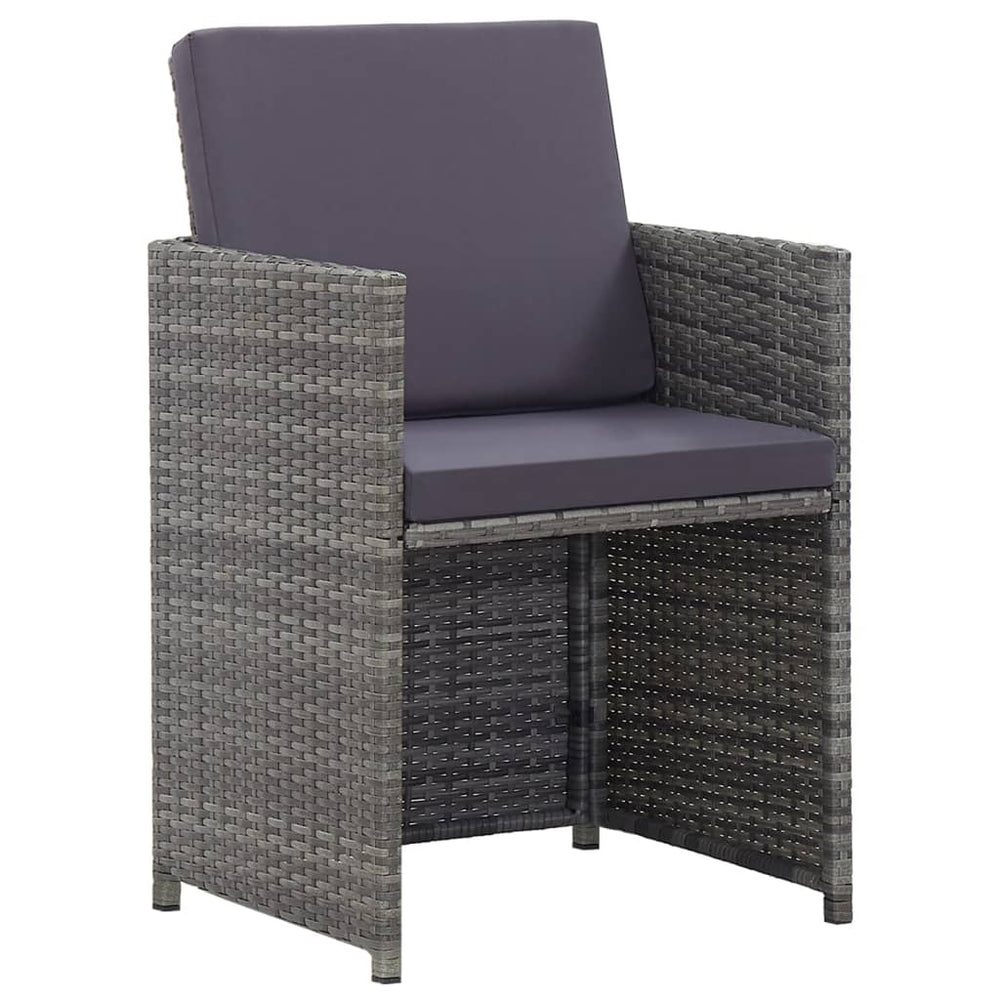 13-delige Tuinset met kussens poly rattan antracietkleurig MeubelReus