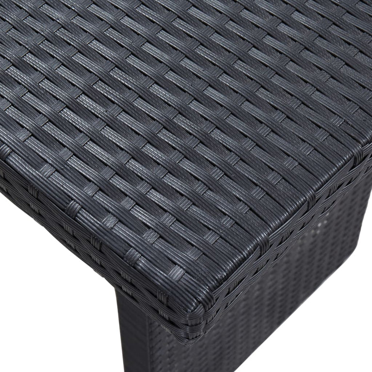 3-delige Loungeset met kussens poly rattan zwart MeubelReus