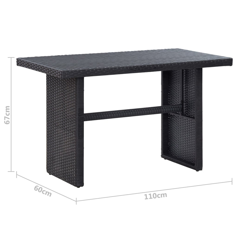 3-delige Loungeset met kussens poly rattan zwart MeubelReus