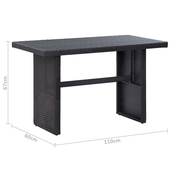 3-delige Loungeset met kussens poly rattan zwart MeubelReus